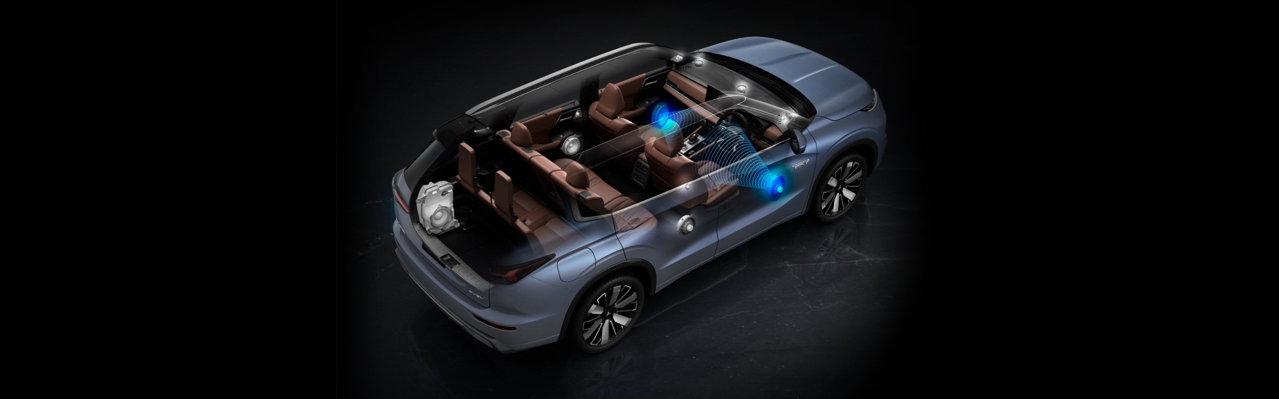 Nové Mitsubishi OUTLANDER PHEV - 2 basové reproduktory vpredu